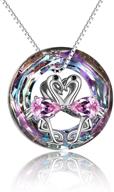 🦩 flamingo necklace pendant with purple crystal, toupop s925 sterling silver flamingo gifts for women – ideal flamingo lovers jewelry present for girls, girlfriend – perfect for birthday, christmas logo