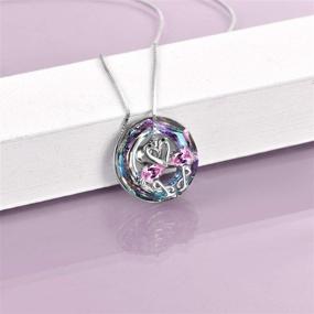 img 3 attached to 🦩 Flamingo Necklace Pendant with Purple Crystal, TOUPOP S925 Sterling Silver Flamingo Gifts for Women – Ideal Flamingo Lovers Jewelry Present for Girls, Girlfriend – Perfect for Birthday, Christmas