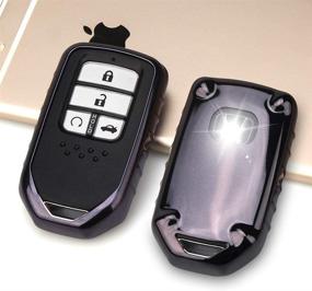 img 3 attached to 🔑 QIAOBA Премиум TPU защитный чехол для ключей Accord Civic CRV Pilot Odyssey - мягкое покрытие, улучшенная защита от падений (черный)