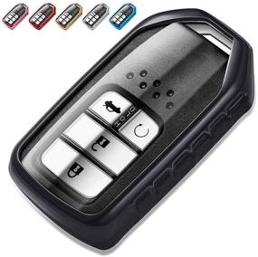 img 4 attached to 🔑 QIAOBA Премиум TPU защитный чехол для ключей Accord Civic CRV Pilot Odyssey - мягкое покрытие, улучшенная защита от падений (черный)