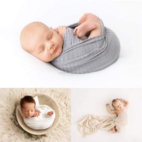 img 2 attached to First Landings Baby Wrap: Premium Knit Set of 3 for Newborn Photography Props, Boy or Girl Photoshoot - Blankets or Swaddle Wrap, Unisex