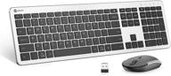 iclever gk08 wireless keyboard and mouse - rechargeable ergonomic full size design with number pad, 2.4g stable connection slim white keyboard and mouse for windows, mac os computer логотип