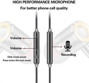 img 3 attached to Наушники-вкладыши с проводом, металлические, с шумоподавлением, стерео-басом, с микрофоном и пультом управления для телефонов, Samsung Galaxy, MP3-плееров и всех устройств для музыки с разъемом 3,5 мм - наушники.