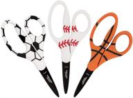 🔪 fiskars 134302-1024: non-stick sport mvp pointed-tip kids scissors - 5 inch soccer/baseball/softball/basketball - back to school supplies logo