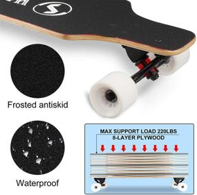 img 2 attached to 🛹 Hybrid Longboard Skateboard Complete - 31 Inch Pro Small Board for Freestyle, Carving, Cruising, Downhill - All-in-one T-Tool Included