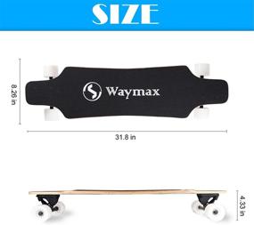 img 3 attached to 🛹 Hybrid Longboard Skateboard Complete - 31 Inch Pro Small Board for Freestyle, Carving, Cruising, Downhill - All-in-one T-Tool Included