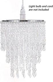 img 2 attached to 💎 Waneway Acrylic Chandelier Shade - Elegant 3-Tiered Crystal Beaded Pendant Lampshade for Bedroom, Wedding or Party Decoration - 8.7 inches Diameter - Clear