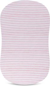 img 1 attached to Ely's & Co. Waterproof Bassinet Sheet - No Bassinet Mattress Pad Cover Needed, 2 Pack Mauve Pink Splash & Stripes, for Baby Girl