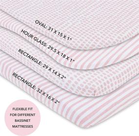 img 2 attached to Ely's & Co. Waterproof Bassinet Sheet - No Bassinet Mattress Pad Cover Needed, 2 Pack Mauve Pink Splash & Stripes, for Baby Girl