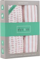 ely's & co. waterproof bassinet sheet - no bassinet mattress pad cover needed, 2 pack mauve pink splash & stripes, for baby girl logo