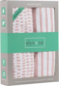 img 4 attached to Ely's & Co. Waterproof Bassinet Sheet - No Bassinet Mattress Pad Cover Needed, 2 Pack Mauve Pink Splash & Stripes, for Baby Girl