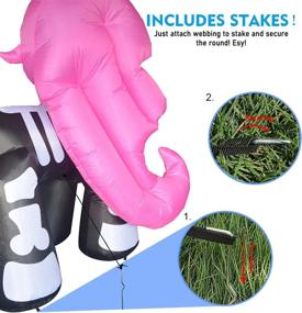 img 2 attached to 🎃 GOOSH 6FT Halloween Inflatables Outdoor Skeleton Unicorn - Clearance Blow Up Yard Decoration with LED Lights, Ideal for Holiday, Party, Yard, and Garden