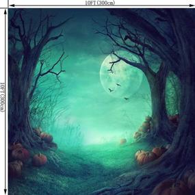 img 3 attached to Custom Vinyl Halloween Night Pumpkin Moon Photography Backdrop - DULUDA 10X10FT Studio Prop HW02D