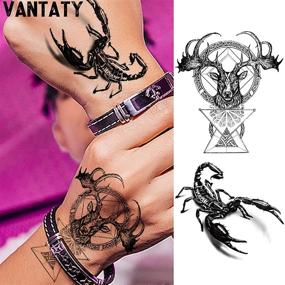 img 3 attached to 🐯 VANTATY 10 Sheets Realistic Tiger Temporary Tattoos for Men and Women - Animal Armband Soldier Fake Tattoo Stickers with Scorpion, Wolf, Deer, Elk, Eagle, Bear, Dot - Perfect for Adults, Forearm Tattoos for Girls, Kids, and Teens