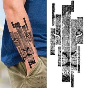 img 1 attached to 🐯 VANTATY 10 Sheets Realistic Tiger Temporary Tattoos for Men and Women - Animal Armband Soldier Fake Tattoo Stickers with Scorpion, Wolf, Deer, Elk, Eagle, Bear, Dot - Perfect for Adults, Forearm Tattoos for Girls, Kids, and Teens