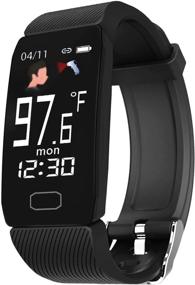 img 4 attached to 💦 Waterproof Fitness Activity Tracker with Pedometer for Walking, Temperature Measure, Blood Pressure, Oxygen Monitor, Calorie Counter, and HR - Ideal for Men and Women.