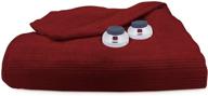 cozy comfort meets safety: perfect fit ultra soft plush electric heated warming blanket, twin, garnet red logo