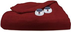 img 4 attached to Cozy Comfort meets Safety: Perfect Fit Ultra Soft Plush Electric Heated Warming Blanket, Twin, Garnet Red