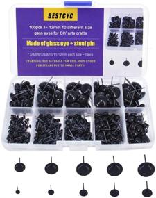 img 4 attached to 👀 BestCyc 100pcs Mini Black Glass Eyes Needle Felting Kit: 10 Different Sizes for Bears, Dolls, Toys, Puppets, Decoys & More - Sewing Arts Crafts Eye Set