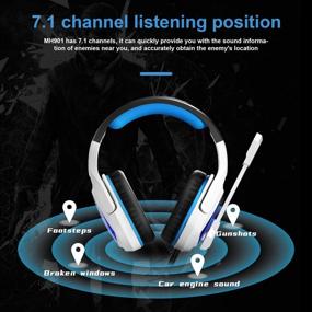 img 3 attached to USB Wired Gaming Headset for PC and PS4 – Over-The-Ear Stereo Sound Headphone with Mic, Noise Isolation, Volume Control, LED Lights – Ideal for PC Gamers (White)