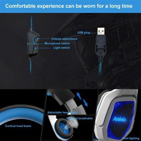 img 2 attached to USB Wired Gaming Headset for PC and PS4 – Over-The-Ear Stereo Sound Headphone with Mic, Noise Isolation, Volume Control, LED Lights – Ideal for PC Gamers (White)