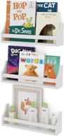 📚 nursery wall shelves set – 3 crown molding floating bookshelves for baby and kids room decor, toy organizer storage ledge, display holder for books, cds, baby monitor, frames logo