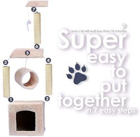 img 1 attached to 🐱 Zento Deals Premium Cat Tree Tower with Platform - Multi-Level, Durable Sisal Scratching Posts, Perfect for Pets