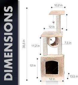 img 2 attached to 🐱 Zento Deals Premium Cat Tree Tower with Platform - Multi-Level, Durable Sisal Scratching Posts, Perfect for Pets