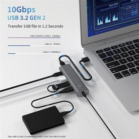 img 2 attached to 10Gbps SuperSpeed USB-C Data Hub, 4-Port Powered USB Gen 2 Hub, Aluminum USB 3.2/3.1 Gen 2 Hub (USB-C to USB-A x3 & USB-C), Compact USB Splitter for Mac/Laptop/PC