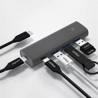 10gbps superspeed usb-c data hub, 4-port powered usb gen 2 hub, aluminum usb 3.2/3.1 gen 2 hub (usb-c to usb-a x3 & usb-c), compact usb splitter for mac/laptop/pc логотип