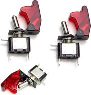 🔴 high-performance red led toggle switch with aircraft style cover - perfect for led light bar, fog lamps, daytime running light, and more! logo