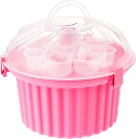 img 4 attached to 🧁 Stylish and Convenient Cuisinart Pink Cupcake Carrier for On-the-Go Treats