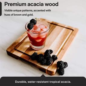 img 3 attached to Villa Acacia Small Wood Cutting Board - Premium 12 Inch Wooden Board for Fruits and Vegetables