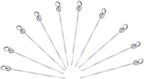 img 4 attached to 🔥 Spitfire Skewer with Food Puller (10-Pack, 13.8 inches) Stainless Steel - Ultimate BBQ Gear for Kabobs and Grilling - Reusable Skewers for Barbecue, Kebabs, Meat, and Veggies