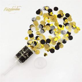 img 3 attached to 🎉 NICROLANDEE Black and Gold Heart Foil Dots Tissue Confetti Push Pop Containers - Sprinkle Confetti Poppers for Weddings, Birthdays, Gender Reveals, Baby Showers, Bridal Showers, Anniversaries, and Hen Parties