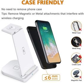 img 2 attached to 🔌 Wireless Charger Stand, 15W Qi Charging Base with Magnetic Detachable Dock for iPhone 12/11/X/XS Max/8 Plus, Samsung, Apple Watch, AirPods - White