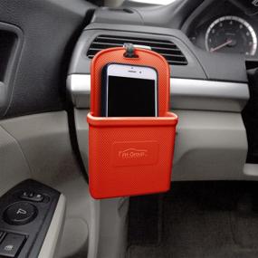 img 4 attached to FH Group FH3022RED Red Silicone Car Vent Mounted Phone Holder (Smartphone Works With IPhone Plus Galaxy Note Red Color)