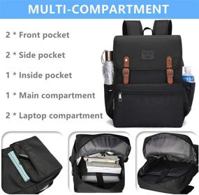 img 3 attached to 🎒 Stylish Vintage Backpack: Anti-Theft Water Resistant Laptop Bag with USB Port - Perfect for School, College, and Work