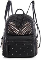 leather backpack studded satchel black l women's handbags & wallets logo