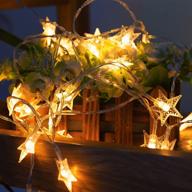 🌟 2 sets aznosun fairy lights battery operated string lights, 10ft 30led star lights, 2 modes waterproof indoor & outdoor lights string for wedding christmas garden bedroom decoration (star light) логотип