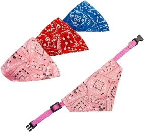 img 2 attached to 🐶 Adjustable Buckle CONGQUEEN Bandana - Triangle Dog Birthday Bandana, Washable Collar Scarf for Small Medium Large Puppies - Bandanas for Small & Large Dogs