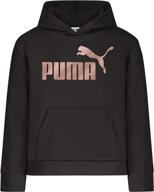 пуловер с капюшоном из флиса puma для девочек среднего размера. логотип