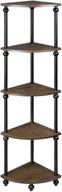 📚 sriwatana vintage corner table shelf: 5-tier bookcase, plant stand storage in dark walnut for living room & home office logo