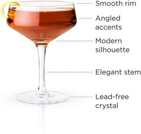 img 3 attached to 🍸 Premium Crystal Coupe Glasses: Viski Raye Angled Set of 2 - Lead-Free & Stunning Clarity for Exquisite Cocktails