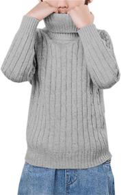 img 2 attached to Turtleneck Sweater Cashmere Twisted Pullover Boys' Clothing