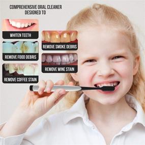 img 1 attached to 🦷 Family Pack Dental Expert Charcoal Toothbrush for Adults & Children - Slim Teeth Whitening Brush with Gentle Soft Bristles (Black)