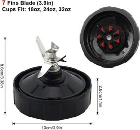 img 2 attached to 7-Fin Blender Blade Replacement Compatible with Nutri Ninja Auto iQ BL450-30 BL642-30 BL482-30 BL682-30 – Includes Silicone Rubber Gaskets Seal Ring for Mixer Attachment