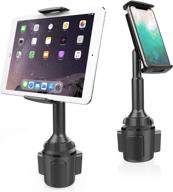 📱 cup holder tablet mount: secure and adjustable car cradle for 4.3-11 inch tablets, ipad, iphone, and smartphones – apps2car 2-in-1 compatible with car/truck logo
