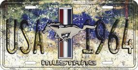 img 1 attached to 🐴 Authentic Hangtime Mustang Since 1964 USA License Plate: Sleek Design for Classic Pony Car Enthusiasts