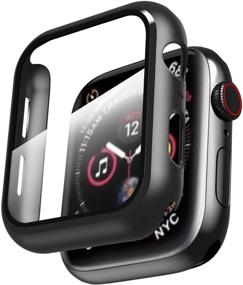 img 4 attached to Улыбающийся чехол для Apple Watch серии 6/SE/5/4 - 40 мм - с встроенным защитным закаленным стеклом - ультратонкий чёрный чехол